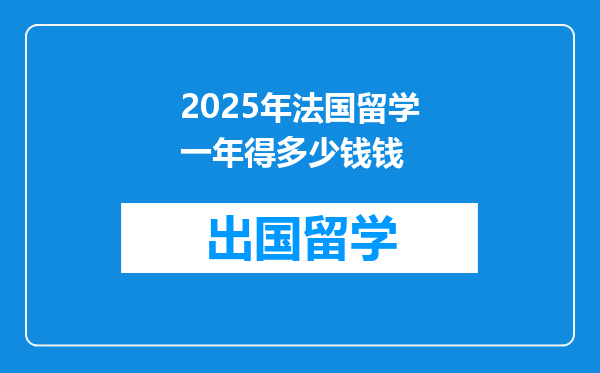 2025年法国留学一年得多少钱钱