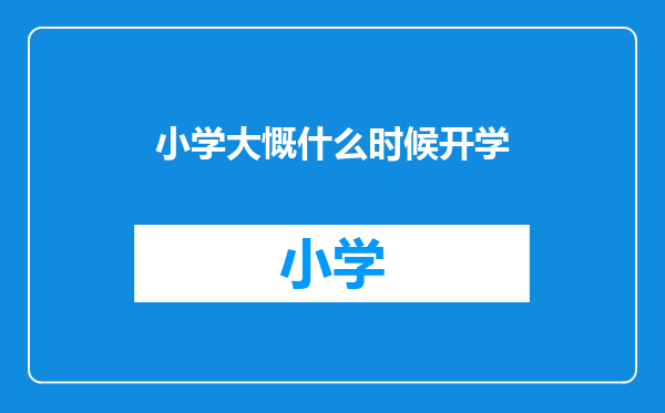小学大慨什么时候开学