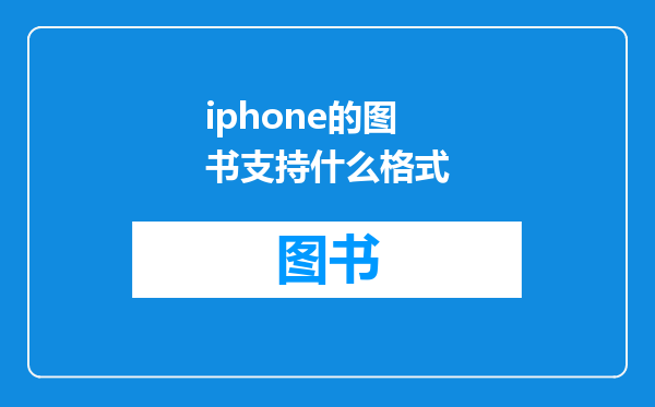 iphone的图书支持什么格式
