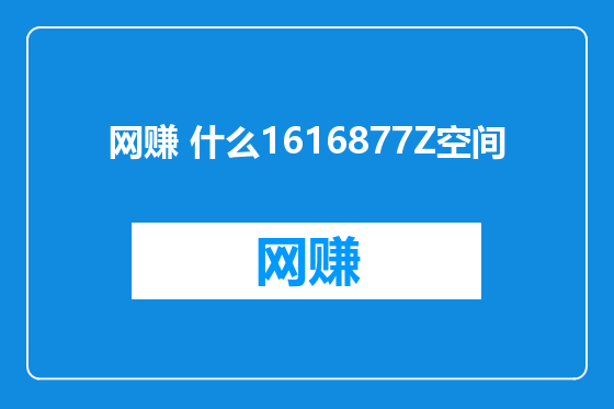 网赚 什么1616877Z空间