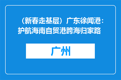（新春走基层）广东徐闻港：护航海南自贸港跨海归家路