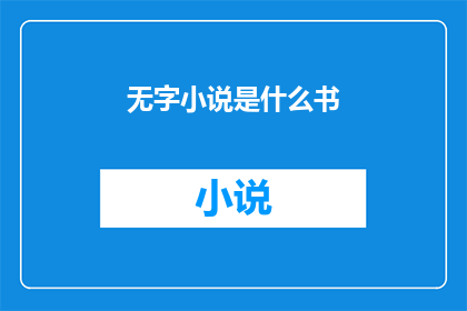 无字小说是什么书