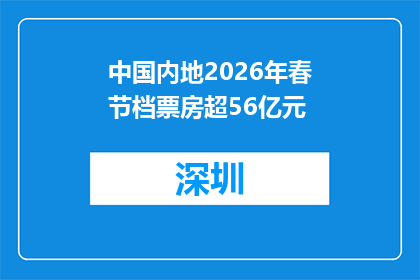 中国内地2026年春节档票房超56亿元