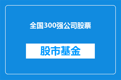 全国300强公司股票(全国300强公司股票：投资者如何评估其投资价值？)
